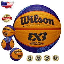 Wilson FIBA 3x3 Basketball, Adult, Size 6, Outdoor Composite, Orange