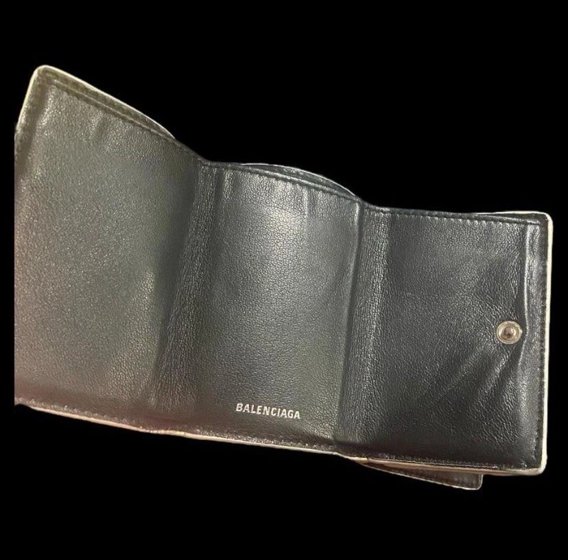 Cartera Balenciaga Triple Cuero Blanco Edición Limitada Lujo Diseñador Artículo ce Foto 4 de 4