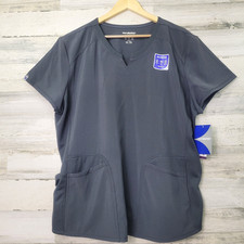 Women's Scrubstar 2XL Pewter Gray Top V Notch Neck Performance Scrub Top NWT
