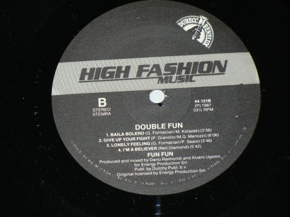 FUN FUN - Double Fun RARE LP HOLLAND 1987 ITALO DISCO - Immagine 4 di 4