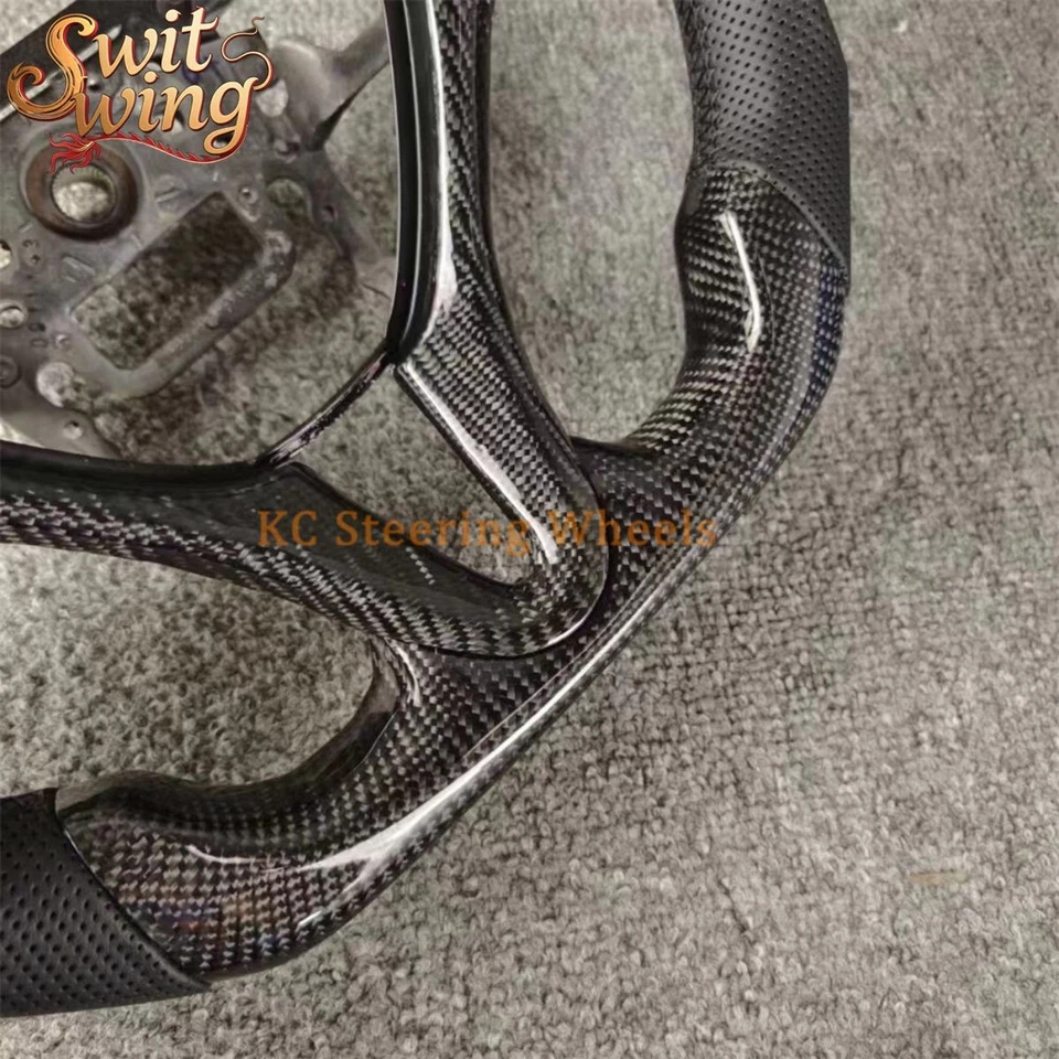 Volante de fibra de carbono personalizado para Honda Fit Jazz 2009-2014 segunda generación Foto 4 de 4