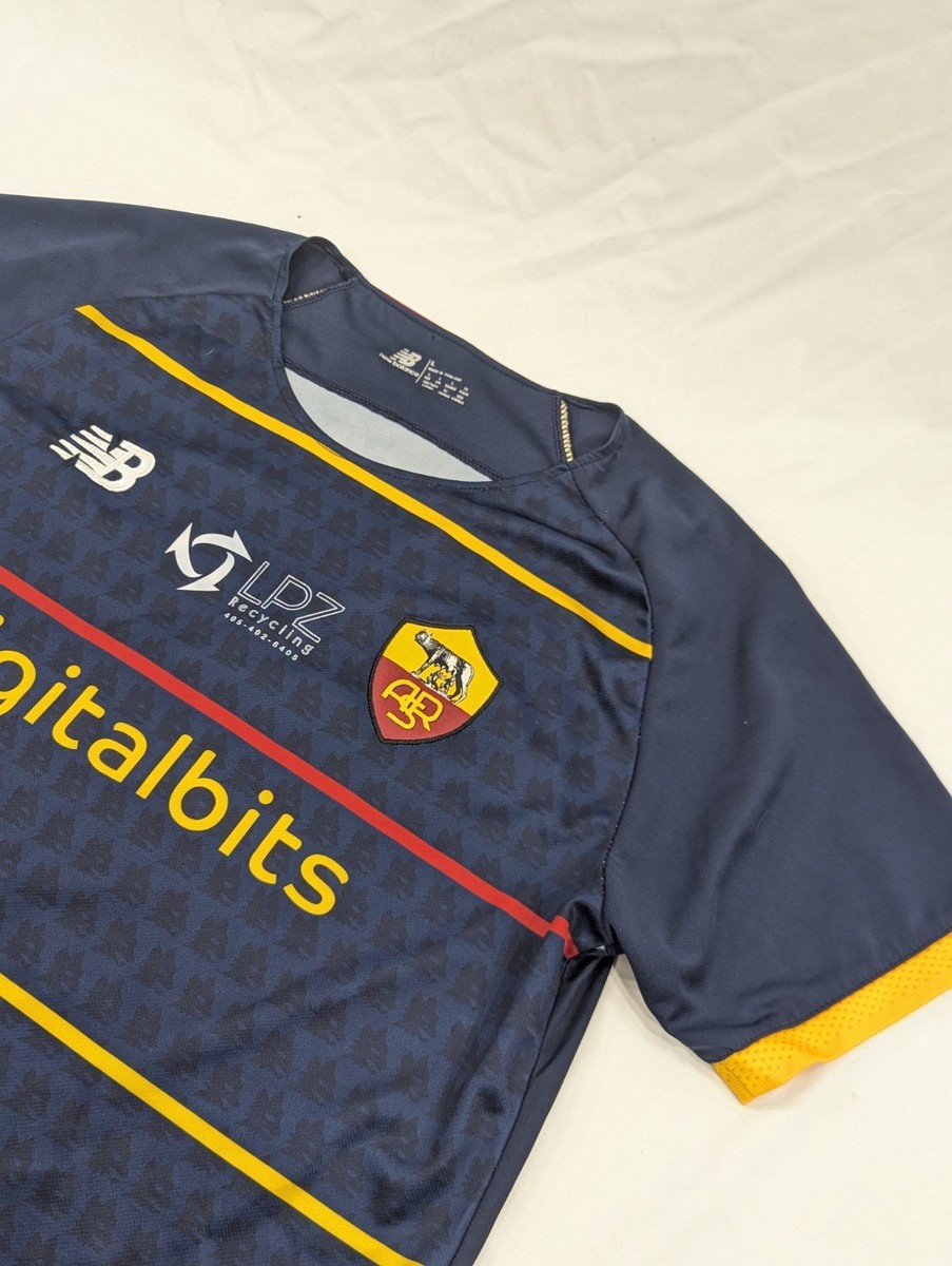 New Balance AS Roma Men's Soccer Jersey Navy Size Large *Re
