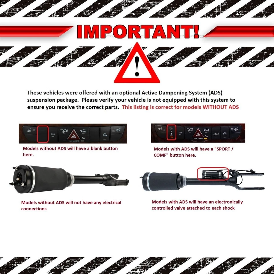 Front Air Strut Shock Assembly For 07-12 Mercedes Benz GL450 GL550 GL320 GL350 Foto 2 de 4