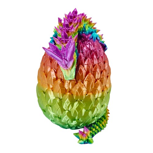 Drago di cristallo prismatico articolato stampato in 3D con uovo - 12 pollici - ROSA - Foto 4 di 8