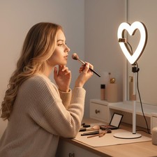 NANBEITONG Ring Light for Desk,Heart Tabletop Light with 26" high Stand, RGB 47c