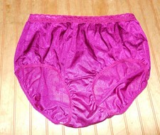 Vintage NOS Hanes Purple Nylon Brief Panties Size 7 Lace