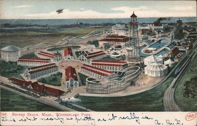 Revere Beach, Massachusetts MA Wonderland Park 1906 Nashua, NH Antique Postcard