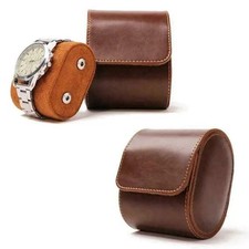 Single Watch Roll Travel Case Leather Watch Storage Organizer Wristwatches Box