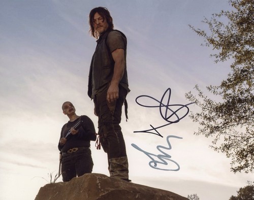 Norman Reedus & Samantha Morton “The Walking Dead” AUTOGRAPH 10x8 Photo ACOA
