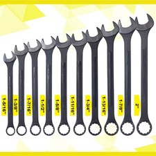 10pcs Combination Wrench Set Extra Large Sae 1-516 To 2 Carbon Steel Wrench
