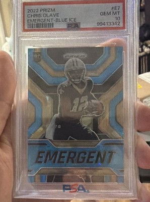 2022 Panini Prizm - Emergent Chris Olave #E-7 Blue Ice Prizm /99 (RC)