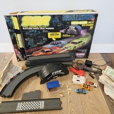 TCR Super Jam Can-Am Race Set Ideal Toys 1979 Slotless Track Black Light in Box