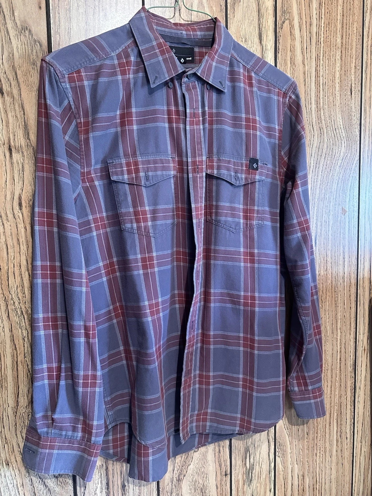 Black Diamond Flannel Shirt Long Sleeve Medium Flannel Plaid Active Hike Fish