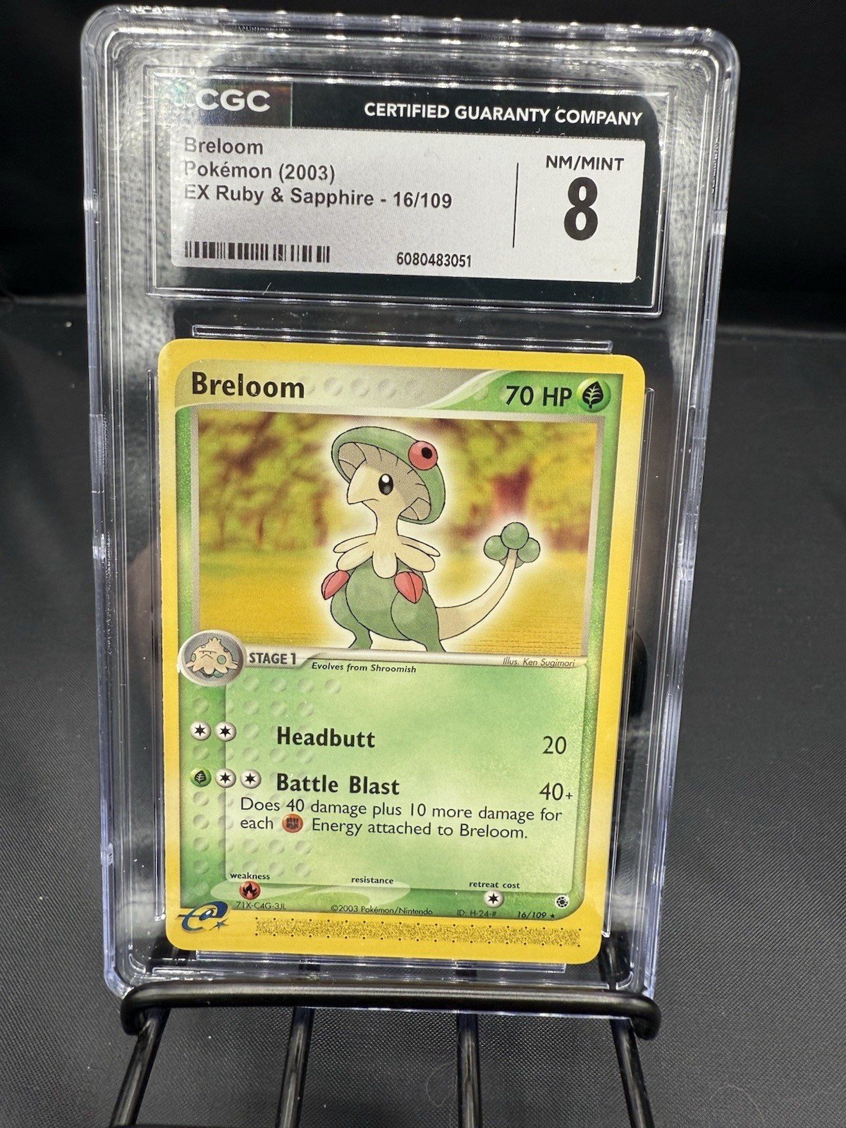 Pokémon Breloom EX Ruby & Sapphire CGC 8 Graded Card 16/109 English