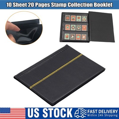 10-Page 20-Sheet Stamp Collection Album for Organized Stamp Storage and Display