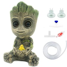 AnxunJim Aquarium Groot Air Bubbler Decorations Fish Tank Stone Set Brown