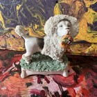 Porcelain Poodles 2 Golden Anchor Mark 1880/1910 w Baskets Hand Painted Chelsea — photo 5