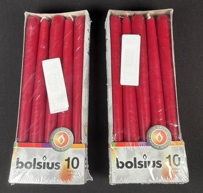 BOLSIUS 10 Pack Unscented 9.5  Magenta Household Tapered Candles 7.5 Hour New