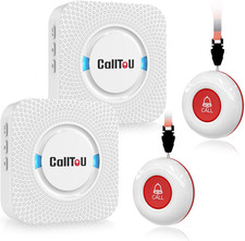 Calltou Wireless Caregiver Pager Smart Call System 2 SOS Call Buttons/Transmitt