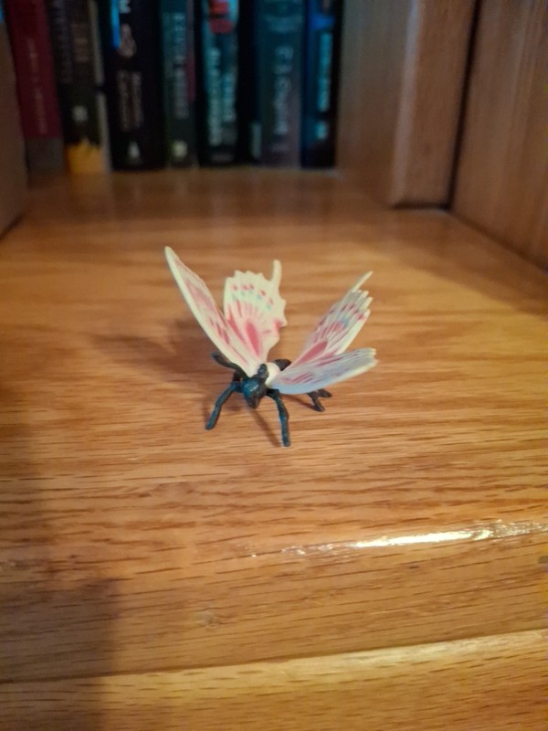 Plastic White And Pink Butterfly Figurine