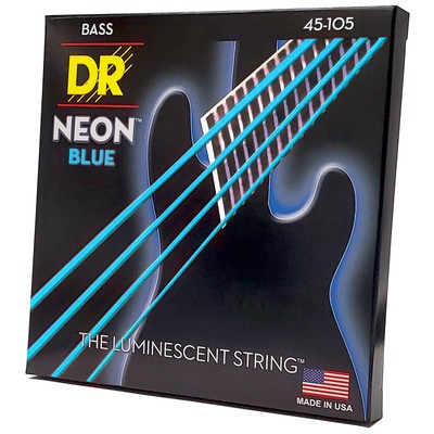 Saiten E-Bass DR Strings Neon Blue NBB-45 Medium Bass Saiten NEU