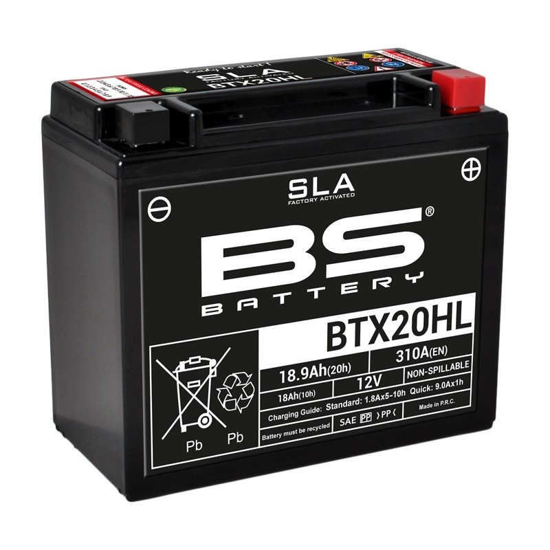 Batterie BS BATTERY SLA BTX20HL étanche 12V pour le remplacement de batterie moto