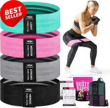 Resistance Bands Set 4 Booty Bands Fabric Workout Hip Thigh Glute