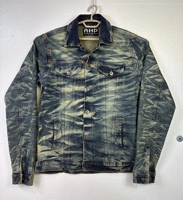 Another Hype Piece Denim Jacket Womens Sz XL Faded Blue Acid Wash Grunge Hipster