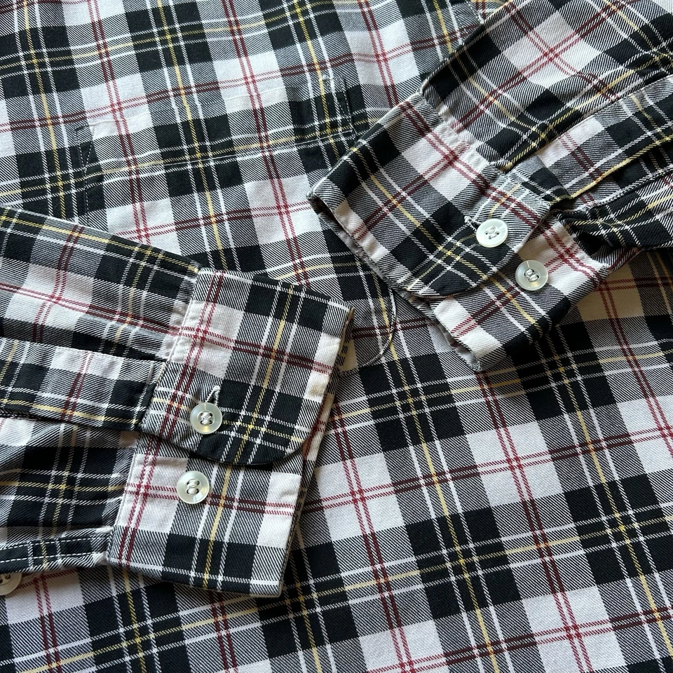 Camisa a Cuadros Vintage Años 50 60 Sears Kingsway Algodón Samforizado Cuello Lazo Talla L Foto 3 de 4