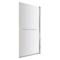 Balterley 6mm Glass Reversible Hinged Straight Shower Bath Screen & Rail, Chrome