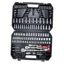  Mechanics Tool Set, 1/4 in, 3/8 in and 1/2 in Drive socket 202pc Socket Set