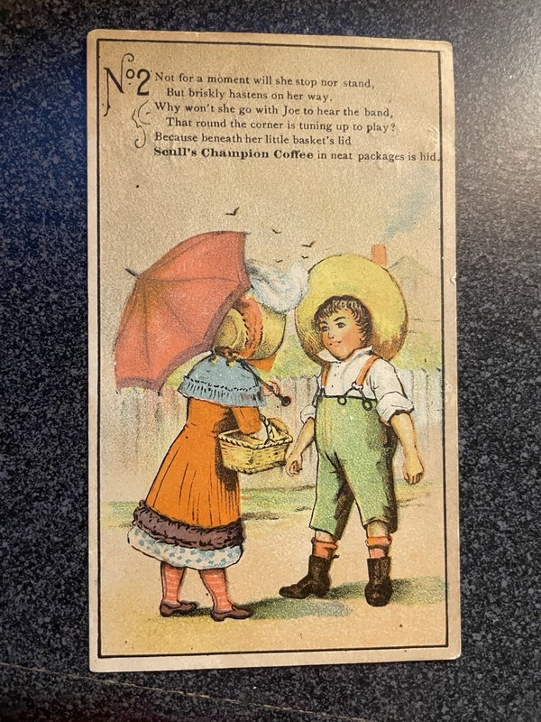 Victorian Trade Card SCULL'S CHAMPION COFFEE CAMDEN, N. J.