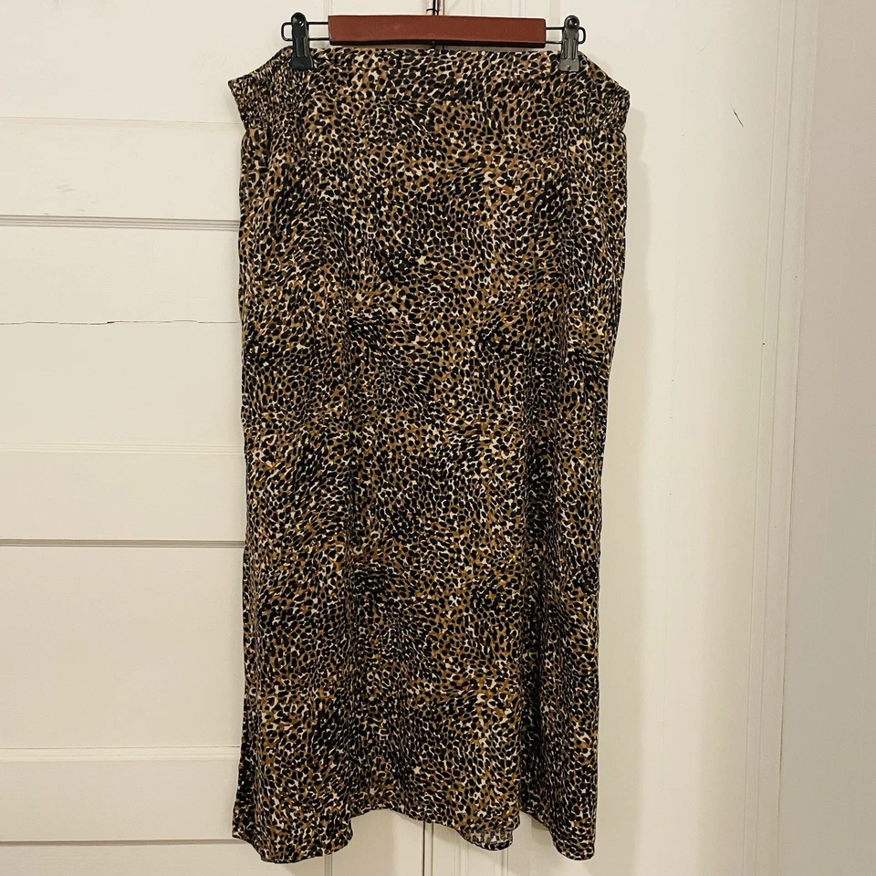 Antigua Falda Azul Marino Para Mujer Estampado Animal Talla XL Midi Maxi Leopardo Guepardo Mob Esposa Foto 4 de 4