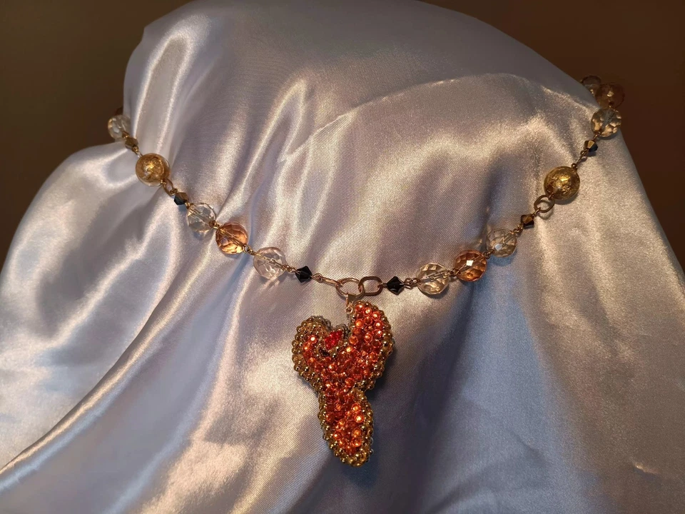 Warrior Phoenix 吊坠项链-施华洛世奇水晶-完美节日礼物! — 第 3/4 张图片