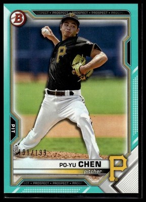 2021 Bowman Draft 1st Edition #BD-151 Po-Yu Chen Aqua #/199