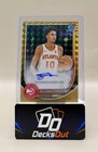 2025-26 Bowman Chrome Zaccharie Risacher Gold Refractor Auto 04/50 Hawks
