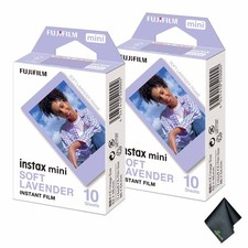 2xFUJIFILM INSTAX MINI Soft Lavender Instant Film 10 Exposures , Microfiber
