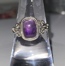 Amethyst And 925 Sterling Silver Ring Size 7