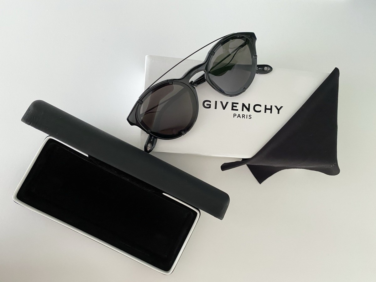 Givenchy Black Sunglasses with Hard Case / Cleaning Cloth 