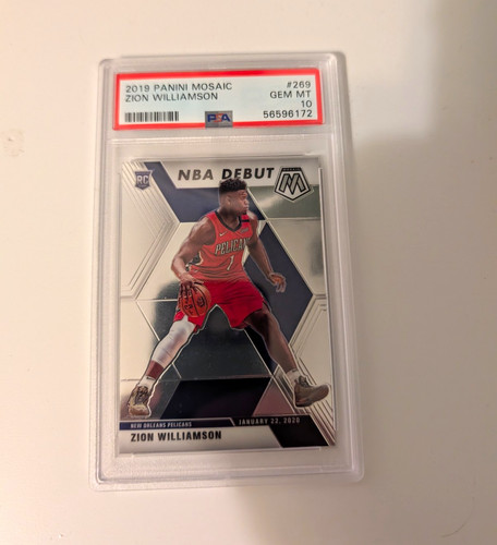 2019-20 Panini Mosaic Zion Williamson NBA Debut #269 Rookie Card PSA 10