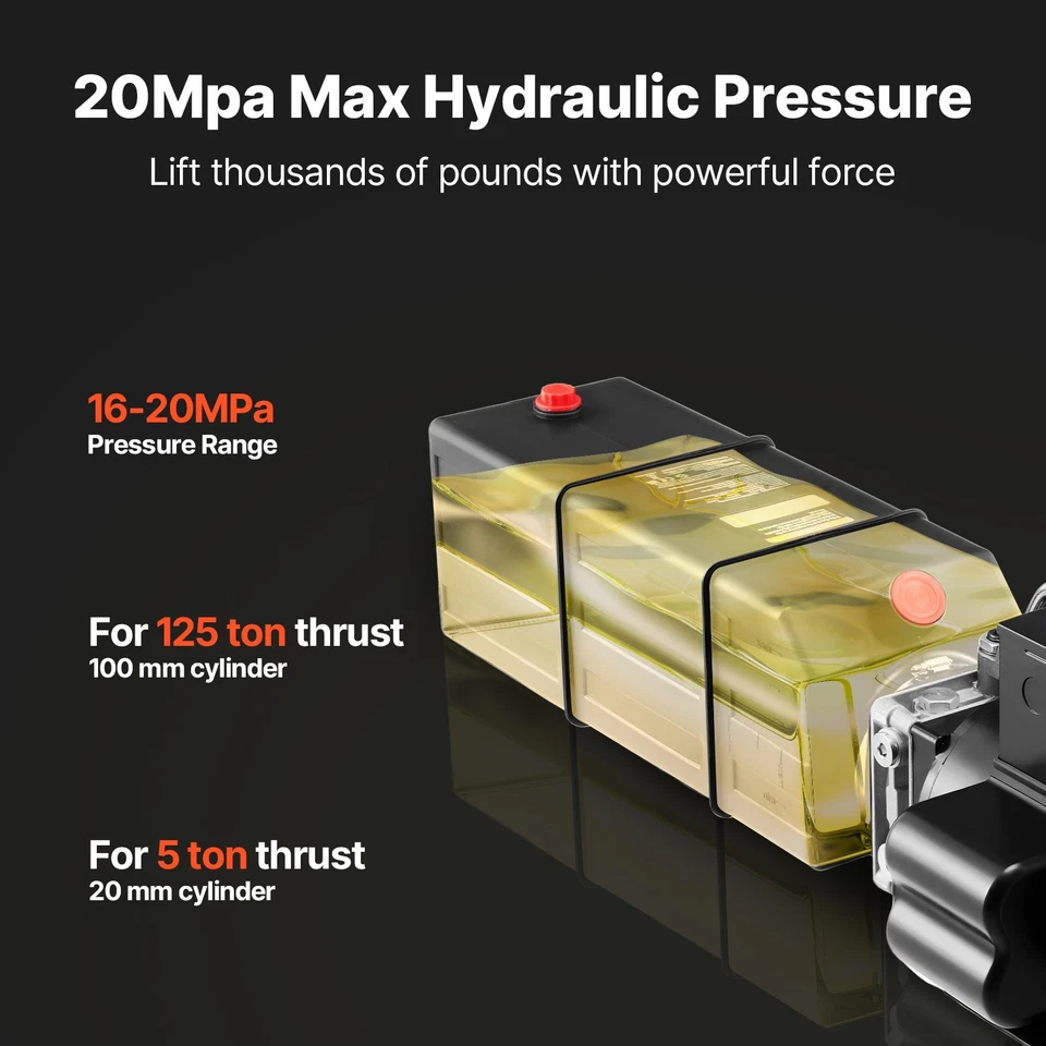 Unidad de potencia hidráulica Uimoso 15 cuartos de galón CA 220-240V individual para bomba de elevación de 2/4 postes Foto 3 de 4