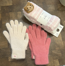 Cute winter gloves and cat socks bundle 