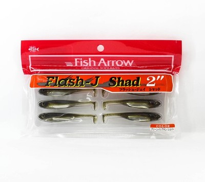 Fish Arrow Soft Lures Flash J Shad 2 Inch 8 Piece Per Pack #01 (1659)