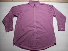 Chaps Mens Shirt L 16-16.5 32/33 Pink Purple Wrinkle Free Button Up Long Sleeve