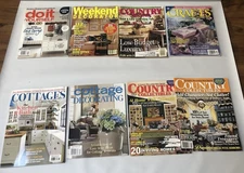 Lot of 8, Home Decor Mags.  Cottage Decorating, Country Accents, Etc