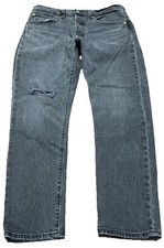 Levi's Premium 501 S Jeans Womens 31 x 28 Gray Denim Button Fly Stretch Distress