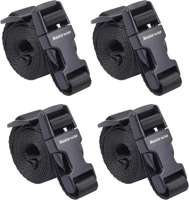 Buckle Straps with Clips, Adjustable Nylon Straps with Buckle, Black 4 Pack (4 X