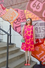 Uniqlo Marimekko Polka Dot Dress A-line Tent Orange Pink Sleeveless Small