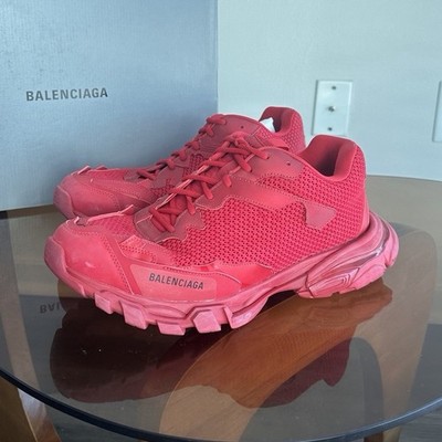 Balenciaga Track Sneaker Red Low Top Lace Up Men's Solid Athletic