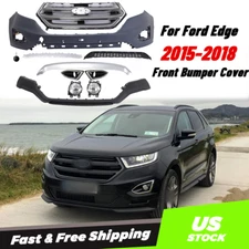 Front Bumper Cover Fascia & Lower Grille Kit For 2015-2018 Ford Edge